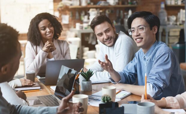 business strategy meeting with young professionals