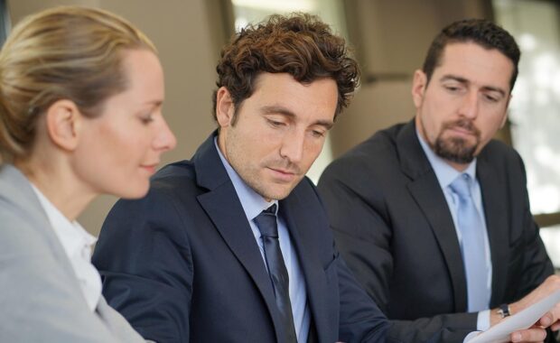 business people negotiating commercial contract